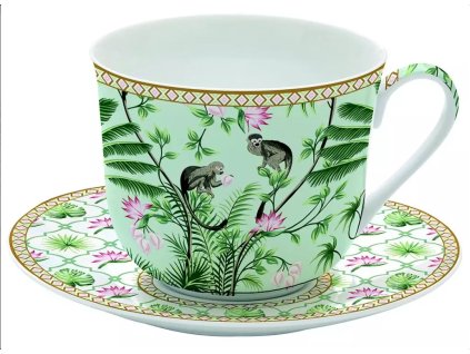 Easy Life - Porcelánový hrnek s podšálkem Wild Tropical - 400 ml