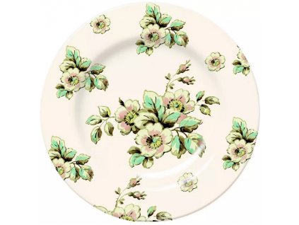Kitchen Craft - Dezertní porcelánový talíř Cottage Flower světlý - Ø 20 cm