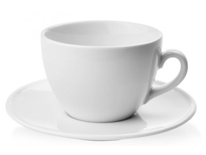 Porcelánové šálky s podšálkem na čaj nebo cappuccino, II jakost - 6*350 ml