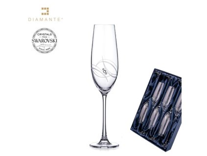 Swarovski - Skleničky Atlantis flétny s bílými krystaly Swarovski Elements v luxusním balení - 6*260 ml