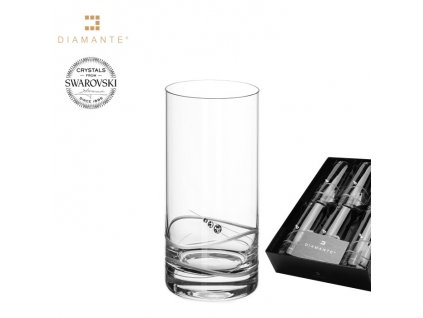 Swarovski - Skleničky SOHO s bílými krystaly Swarovski Elements v luxusním balení - 6*420 ml