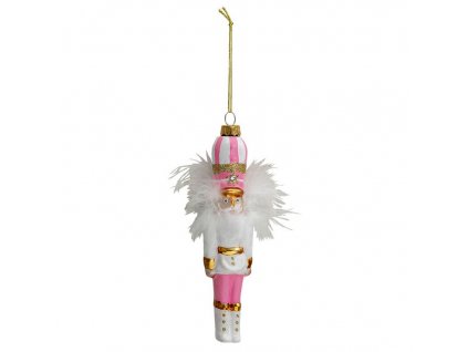 Clayre & Eef - Vánoční ozdoba NUTCRACKER PINK - 4*4*17 cm