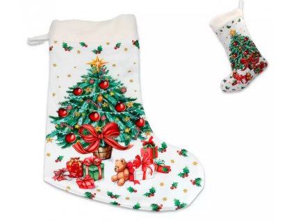 Carmani - Vánoční punčocha s vánočním stromečkem s dárky - 48*34 cm
