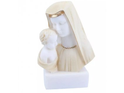 Figurka z alabastru Busta Marie s dítětem - 14 cm