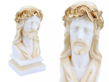 Alabasterská figurka Ježíš s korunou - 14 cm
