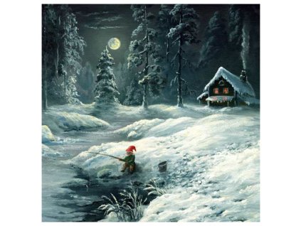 Papírové třívrstvé ubrousky Santa Village 20 ks - 33*33 cm