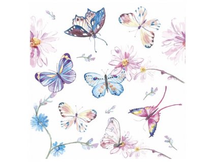 Papírové třívrstvé ubrousky Butterflies 20 ks - 33*33 cm