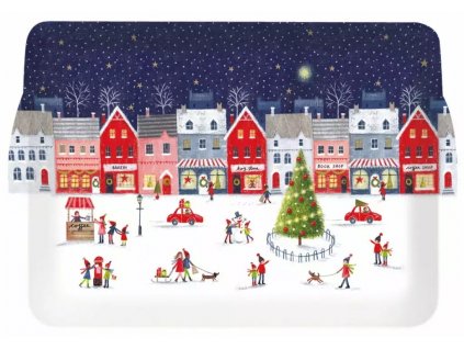 Easy Life - Plastový tác Christmas Village - 33*22 cm