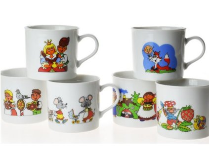 Dětské porcelánové hrnky z říše pohádek 6 ks - 200 ml