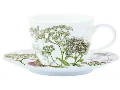 Easy Life - Porcelánový šálek a podšálek Botanica Lilac na espresso -110 ml