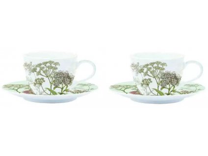 Easy Life - Porcelánové šálky a podšálky Botanica Green na espresso - 2*110 ml