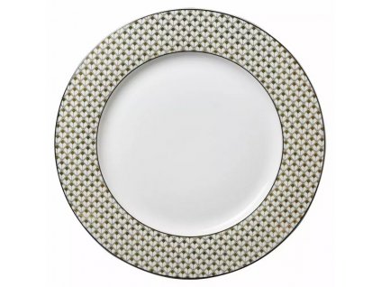 Candlelight - Porcelánový jídelní talíř Black & Gold Square - 27 cm