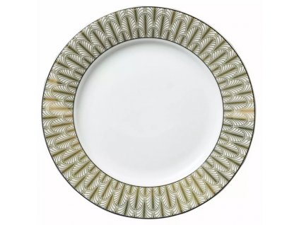 Candlelight - Porcelánový dezertní talíř Black & Gold Feather - 19 cm