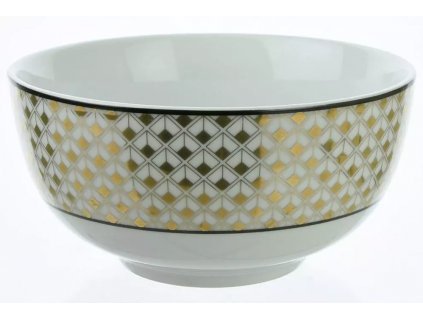 Candlelight - Porcelánová miska Black & Gold Geo - 14 cm