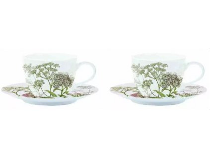 Easy Life - Porcelánové šálky a podšálky Botanica Lilac na čaj 2 ks - 240 ml