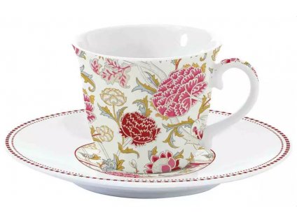 Easy Life - Porcelánový šálek a podšálek William Morris Pink - 200 ml