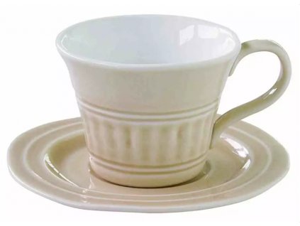 Easy Life - Porcelánový šálek a podšálek Abitare béžový - 250 ml