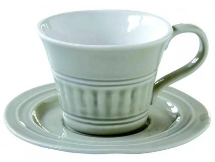 Easy Life - Porcelánový šálek a podšálek Abitare světle šedý - 250 ml