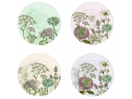 Easy Life - Sada čtyř porcelánových dezertních talířů Botanica 4 ks - 19 cm