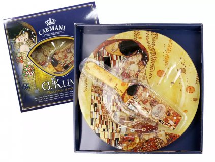 Carmani - Porcelánový tác  G. Klimt, Polibek s lopatkou na servírování dezertů - 30 cm