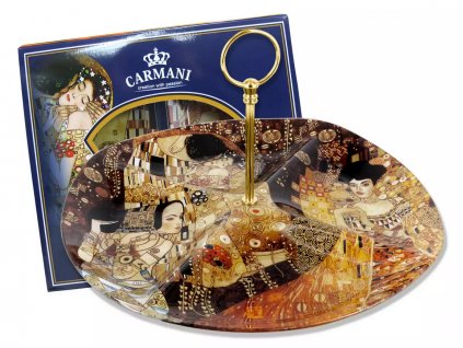 Carmani - Porcelánový tác s úchytem G. Klimt, Koláž - 32,5 cm