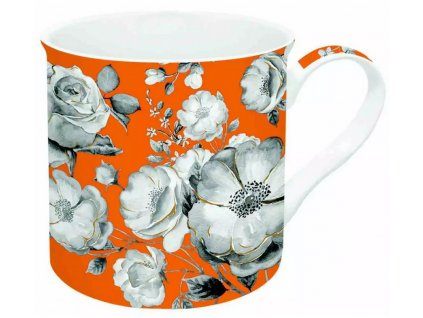 Easy Life - Porcelánový hrnek Orange Garden Flowers - 300 ml
