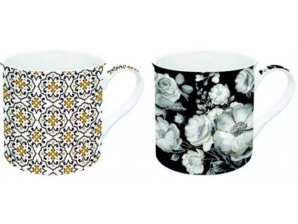 Easy Life - Porcelánové hrnky Black Baroque 2 ks - 300 ml