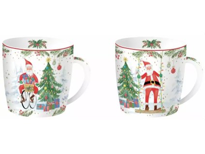 Easy Life - Vánoční hrnky Joyful Santa v dárkové krabičce 2 ks - 350 ml