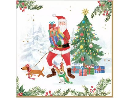Easy Life - Papírové ubrousky Joyful Santa 20 ks - 33*33 cm