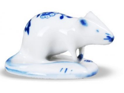 Cibulák - Porcelánová bílá myška - 7 x 4,2 x 3,8 cm