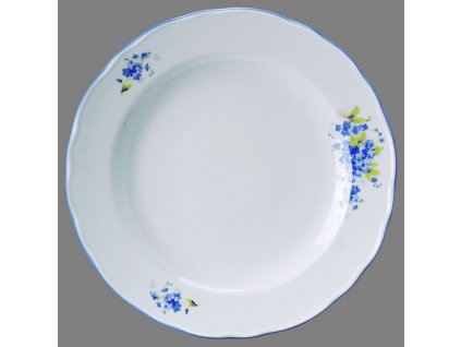 Porcelánový talíř mělký, Rokoko pomněnky - 24 cm