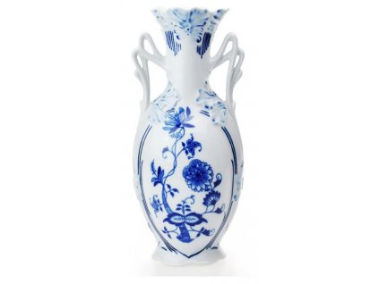 Cibulák - Porcelánová váza secese s uchy - 20 x 8,5 x 8 cm