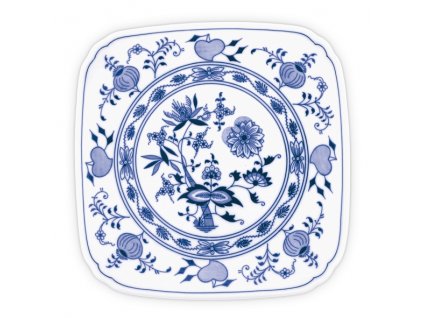 Cibulák - Porcelánový talíř hranatý - 21 cm