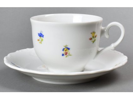 Porcelánový šálek nízký s podšálkem na čaj, Ophelia házenka - 200 ml
