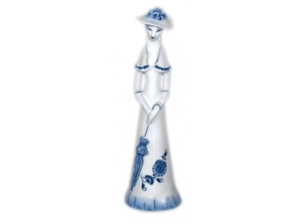 Cibulák - Porcelánová figurka dáma s deštníkem - 35 x 9 x 9 cm