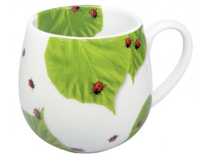 KP - Porcelánový hrnek buclák Ladybird on leaves, berušky - 420 ml
