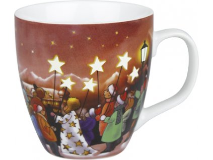 KP - Porcelánový vánoční hrnek Star Procession - hrnek s fosforeskujícími hvězdami - 430 ml