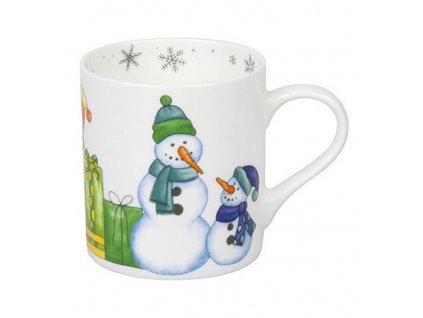 KP - Porcelánový vánoční hrnek Watercoloured Snowman, Sněhuláci - 385 ml
