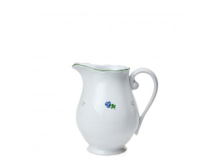 Porcelánová mlékovka, Verona modré květinky se zelenou linkou