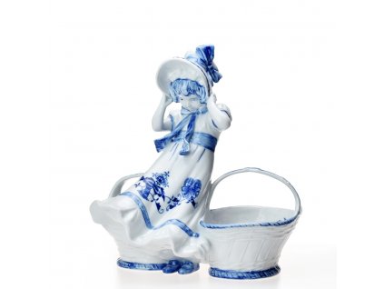 Cibulák - Porcelánová dívka s košíky - 24 cm