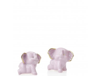 Slon Bimbo mini, růžový porcelán - 5 x 5,5 x 5 cm