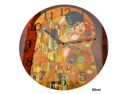 Nástěnné hodiny G. Klimt, Polibek - Ø 30 cm