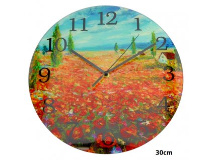 Nástěnné hodiny Vincent van Gogh, pole Vlčího máku