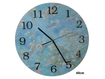 Nástěnné hodiny Vincent van Gogh, Květ mandle