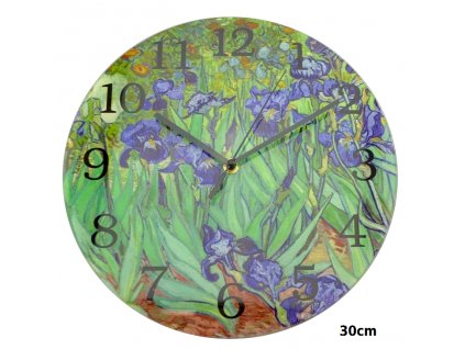 Nástěnné hodiny Vincent van Gogh, Kosatce