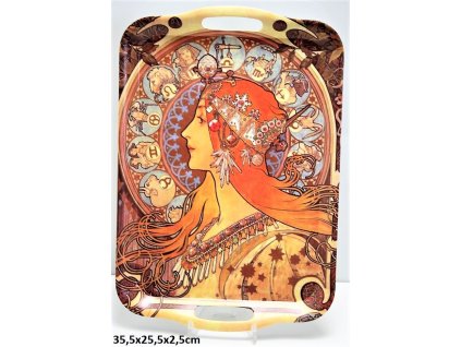 Melaminový tác Alfons Mucha - 35,5*25,5*2,5 cm