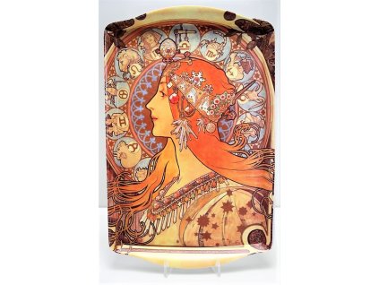 Melaminový tác Alfons Mucha - 35*22,5*2 cm