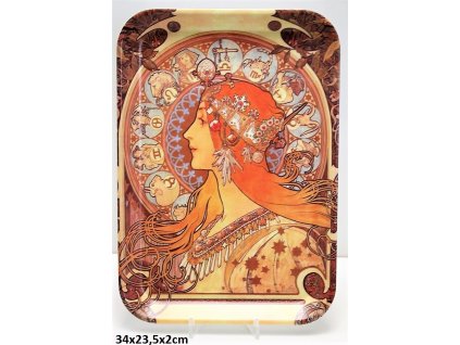 Melaminový tác Alfons Mucha - 34*23,5*2 cm