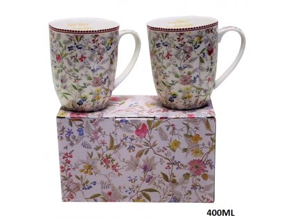 Porcelánové hrnky Meadow flower v dárkové krabičce 2 ks - 400 ml