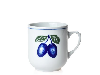 Porcelánový hrnek Trojka, Modré švestk